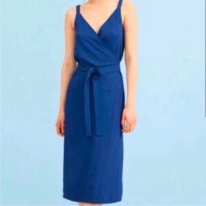 Everlane Deep Blue Midi Wrap Dress